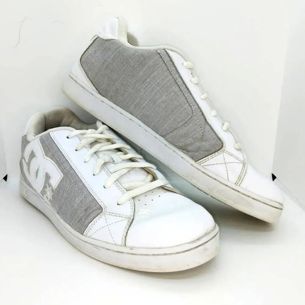 DC Skateboard Net SE Mens Pre-owned White & Gray Skateboard Sneakers - sz. 12